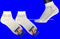 Цена за 10 пар. Беларусь носки женские лен ажурные с орнаментом