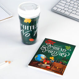 Подарочный набор, ежедневник А6, 80 л.,термостакан 250 мл «Самому лучшему учителю»