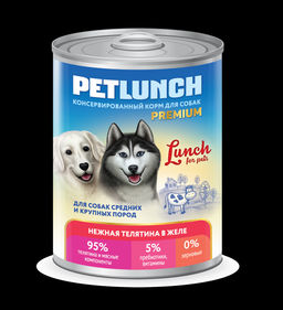 Petlunch конс. д/соб. Телятина в желе 400 г.1/9