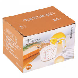 Кружка стеклянная мерная Best 350мл, д10,3см, h9,2см, длина 15см, 3 блока с делениями, прозрачный, в коробке (Китай) - Домашняя мода фото 4