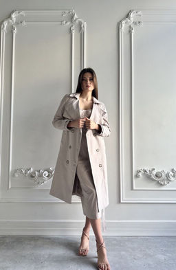 Плащ AURA 7025-176 бежевый