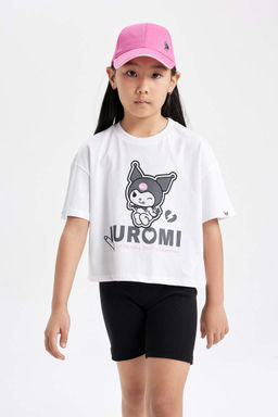 Футболка Hello Kitty с круглым вырезом и короткими рукавами для девочек