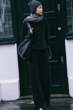 SOFT RIBBED TROUSERS - Zara фото 8