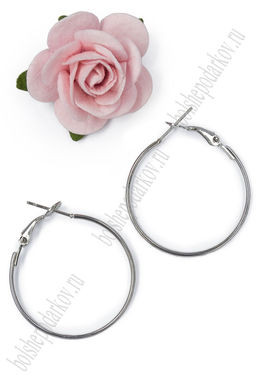 Основа для сережек колец 30*30 мм (20 шт) SF-7688, серебро