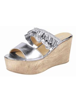 Шлепки, серебристые