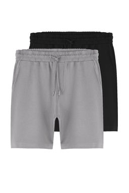 Siyah-Gri 2li Paket Regular/Normal Kesim %100 Pamuklu Dokulu Sort & Bermuda TMNSS25SR00040