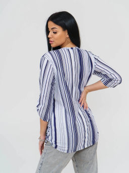 Туника женская, цвет синий белый