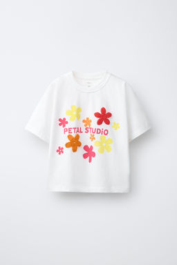 CAMISETA FLORES CROCHET / blanco