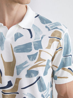 Polo Yaka Desenli Pike Erkek Ti??rt