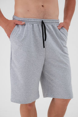 Шорты мужские из футера Шерлок серый меланж макси