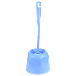 Ерш унитазный пластмассовый "Стандарт" h39,5см, с подставкой д16см, h12см, голубой (Россия)