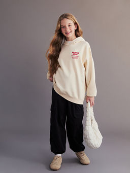 Kap??onlu K?z ?ocuk Kal?n Sweatshirt