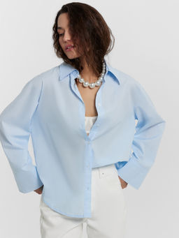 Рубашка женская голубая