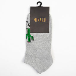 Цена за 2 шт. Носки MINAKU «Кактусы», цвет серый, размер 36-37 (23 см)