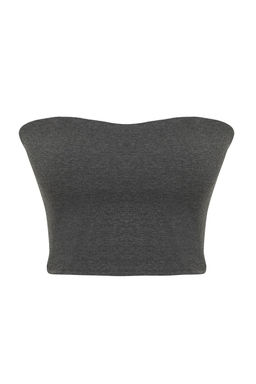 Trendyolmilla Ekru Fitted Straplez Yaka Crop Esnek Orme Bluz TWOSS24BZ00055 фото 22