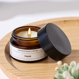 Ароматическая свеча в банке «Табак», соевый воск, 12 г