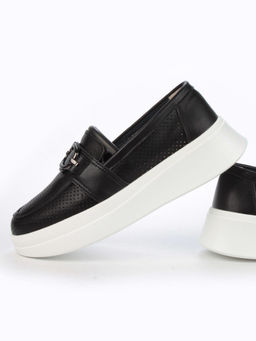 03-PDD169-6 BLACK/WHITE Полуботинки женские (натуральная кожа) - Фабричный китай фото 13