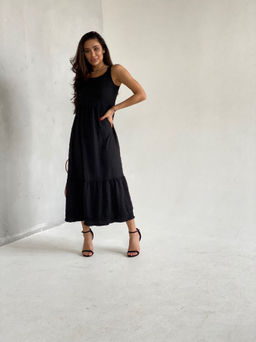 Martichelli Сарафан длинный чёрный  фото 4