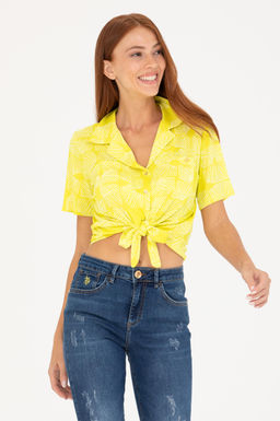 U. S. Polo Assn Женская неоново-желтая трикотажная рубашка - U.s. polo assn фото 2