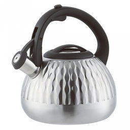 Чайник из нержавеющей стали Zeidan 3л, со свистком, индукционное дно, курковый механизм, матовая полировка корпуса, фиксированная бакелитовая ручка (Китай) Подходит для всех видов плит, включая индукционную!