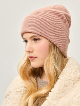 Шапка жен. виск+нейл+каш LB-A53067 dirty pink