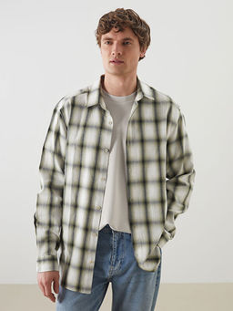 Regular Fit Uzun Kollu Ekose Gabardin Erkek G?mlek