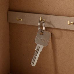 Ключница настенная «Грибы», дерево, 6 крючков, бежево-синяя, 6.2×19.5×25.2 см