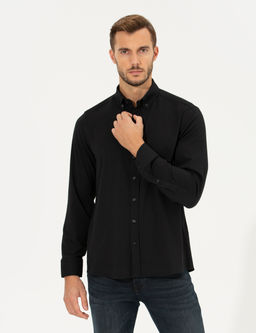 Siyah Slim Fit Uzun Kollu G_mlek