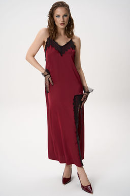 Платье  сорочка (бордовый)