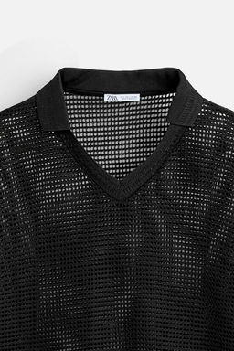 MESH TEXTURED POLO SHIRT - Zara фото 9