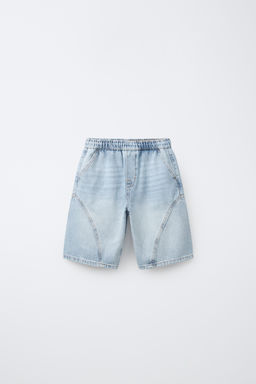 BERMUDA DENIM BARREL / Azul medio