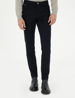 Lacivert Slim Fit Kanvas Pantolon - Pierre cardin фото 2
