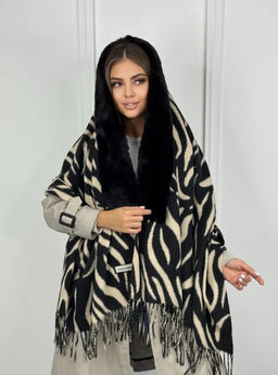 K13274 Палантин 70/180 с воротником МУЛЬТИЦВЕТ_03