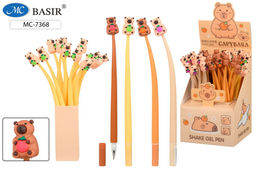 Цена за 2 шт. Ручка шар. "Капибара" (MC-7368) синяя, 0,5мм, гибкий корпус, наконечник с фигуркой