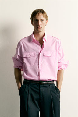 CAMISA RELAXED FIT TRABILLAS / Rosa - Zara фото 2