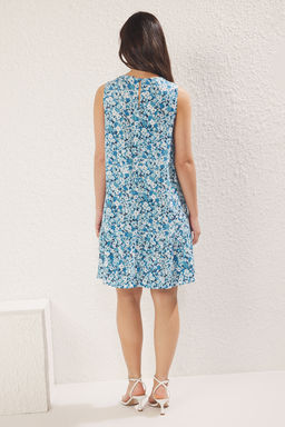 Lacivert Duz Genis Kesim Mini Dokuma Elbise TWOSS25EL00546 - Trendyolmilla фото 18