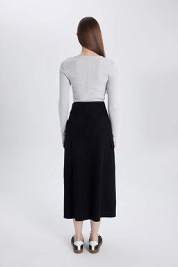 Длинная юбка из габардина карго - Defacto фото 9