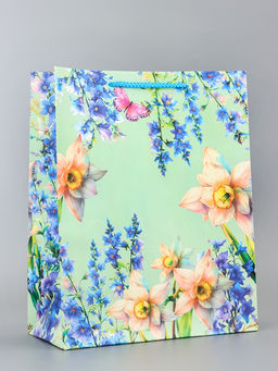 Цена за 2 шт. Пакет подарочный ламинированный вертикальный Утро в поле, 26?12?32 см