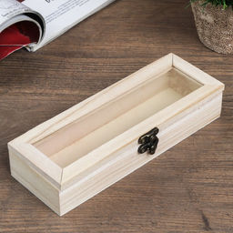 Шкатулка для росписи дерево со стеклом «Пенал», 3.8×19.7×7 см