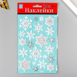 Интерьерная наклейка Room Decor Снежинки серебро, 14?21 см  фото 3