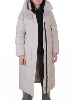 A8356 BEIGE Пальто зимнее женское (200 гр. холлофайбер)