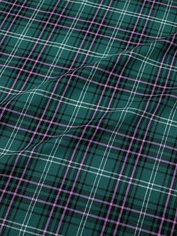 Фуле Клетка цв.т.опаловый зеленый/сиренево-розовый, ш.1.45м, хлопок-100%, 130гр/м.кв