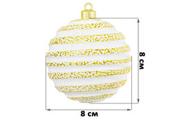 Набор 6 новогодних шаров 8*8 см Золотой винтаж шампань с эффектом старины - Elan gallery фото 8