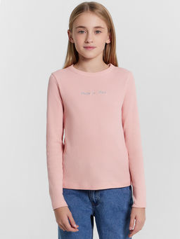 Лонгслив для девочек розовый с вышивкой Pretty in pink - Mark formelle фото 2