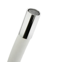 Смеситель для кухни ZEIN Z2752, гибкий излив, картридж 35 мм, нержавеющая сталь, белый/сатин