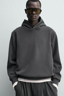 SUDADERA LAVADA SOFT CAPUCHA / Azul / Gris - Zara фото 5