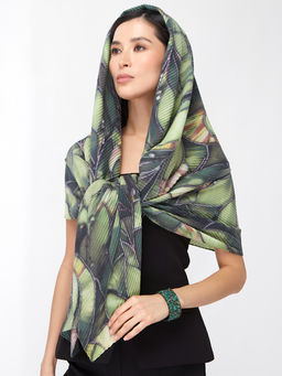 Большой, мягкий, тонкий и очень нежный двусторонний палантин с рисунком