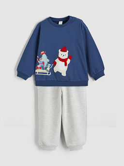 Y?lba?? Temal? Erkek Bebek Sweatshirt ve E?ofman Alt?