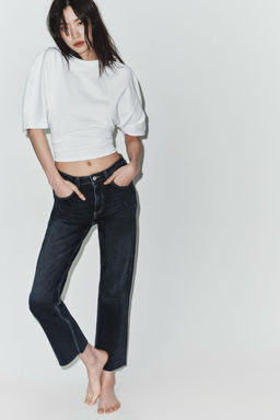 JEANS TRF CROPPED FLARE TIRO ALTO / Marino - Zara фото 2