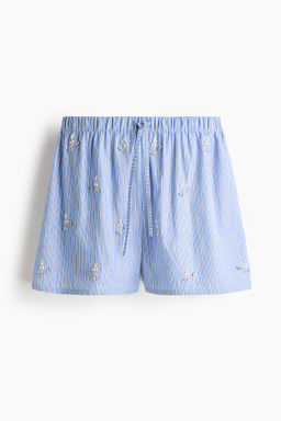 Pantal?n corto de pijama en popelina de algod?n